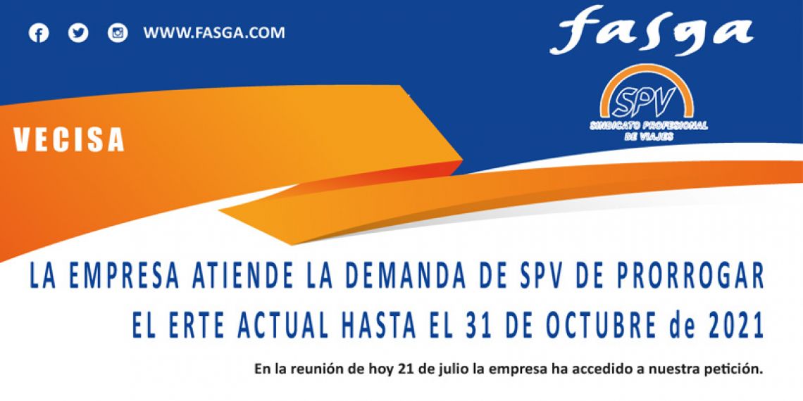 LA EMPRESA ATIENDE LA DEMANDA DE SPV DE PRORROGAR EL ERTE ACTUAL HASTA EL 31 DE OCTUBRE de 2021 EN VECISA