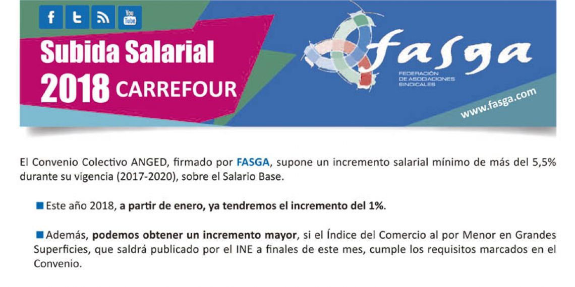 Subida salarial 2018 en Carrefour