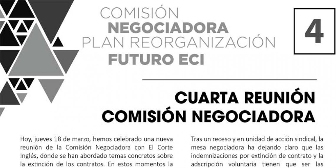 COMISIÓN NEGOCIADORA PLAN REORGANIZACIÓN FUTURO ECI:  CUARTA REUNIÓN COMISIÓN NEGOCIADORA