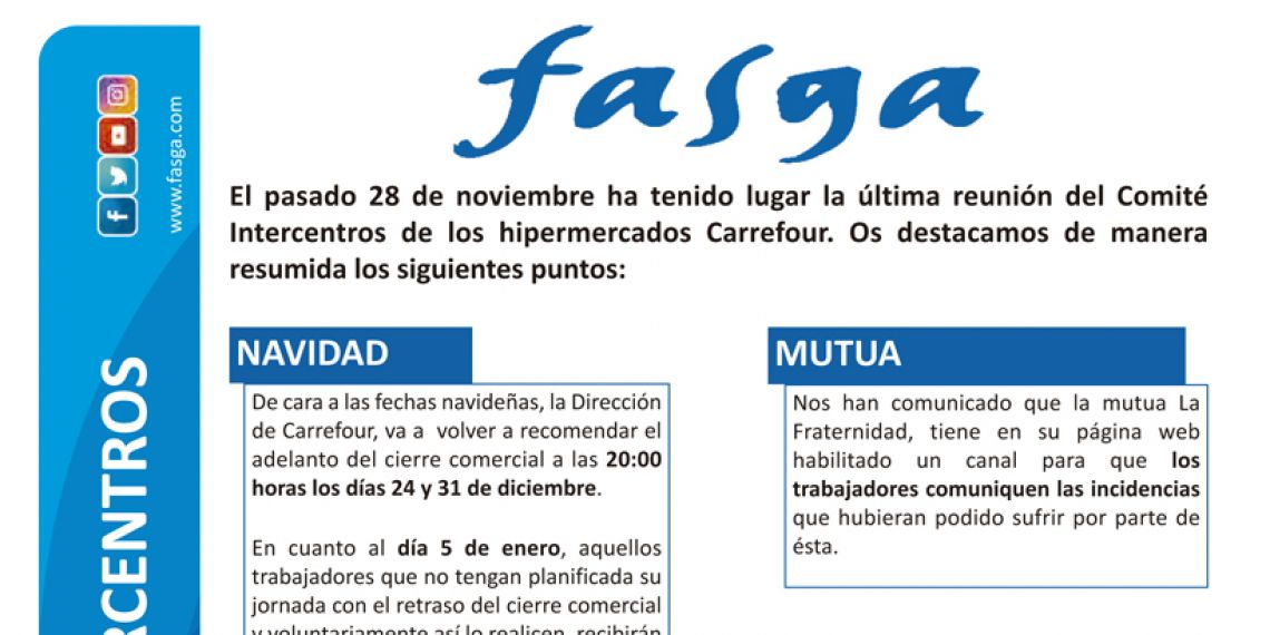 Hoja Comité Intercentros Carrefour 28 de noviembre