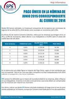 Hoja Informativa CESS: Pago único en la nómina de junio 2015 correspondiente al cierre de 2014
