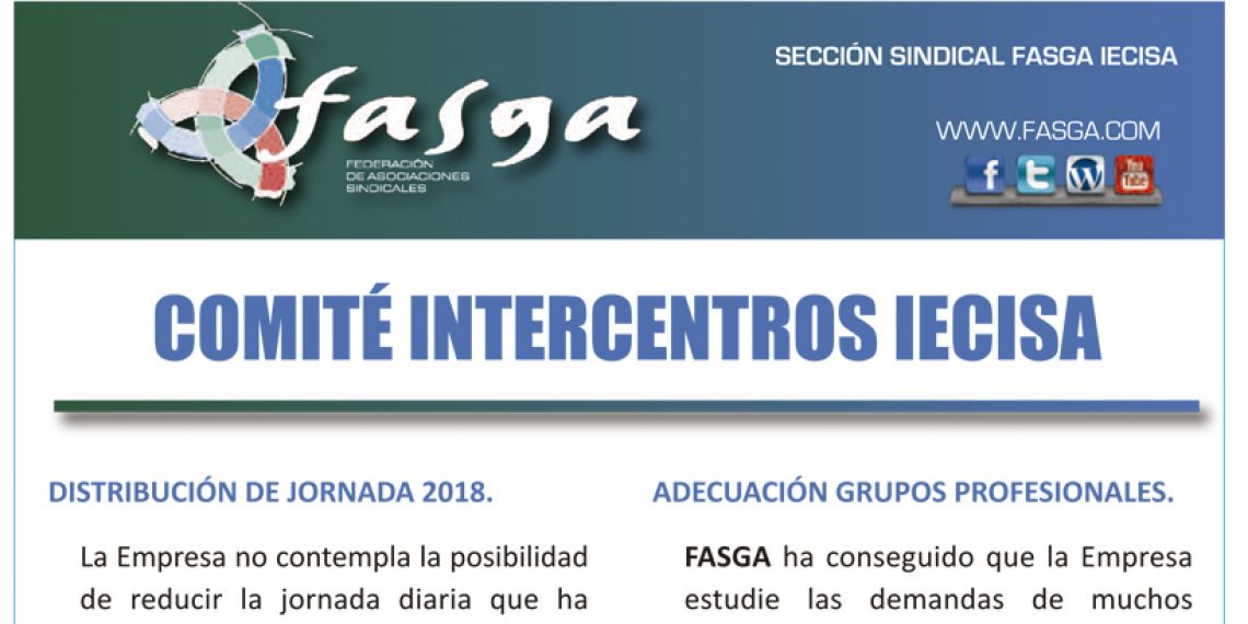 Hoja informativa del Comité Intercentros de la Empresa IECISA