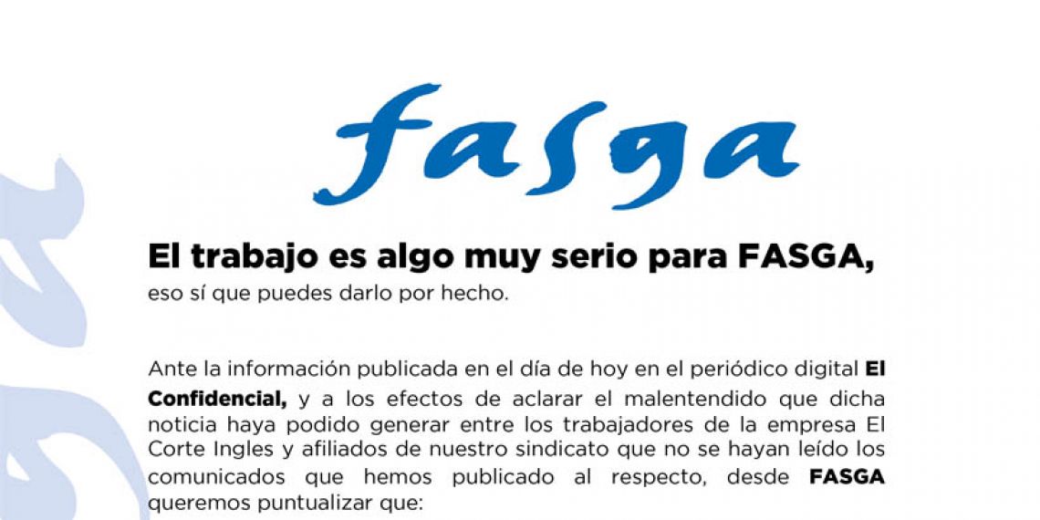 El trabajo es algo muy serio para FASGA, eso sí que puedes darlo por hecho.