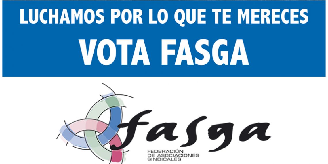 Cartel VOTA FASGA en las EESS de BRICOR en los centros de Sevilla, Jerez y Los Barrios (Cádiz)