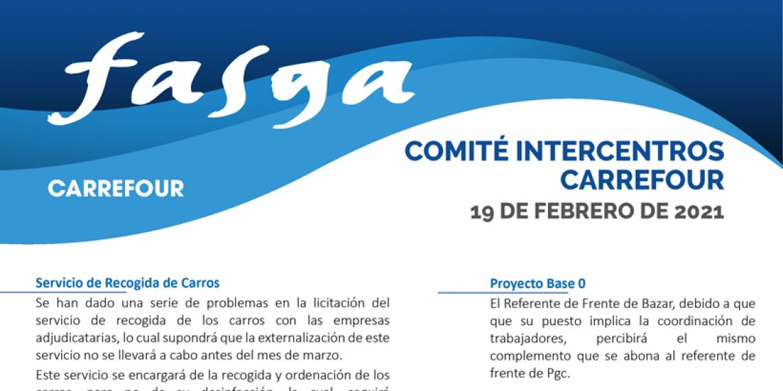 COMITÉ INTERCENTROS CARREFOUR 19 DE FEBRERO DE 2021