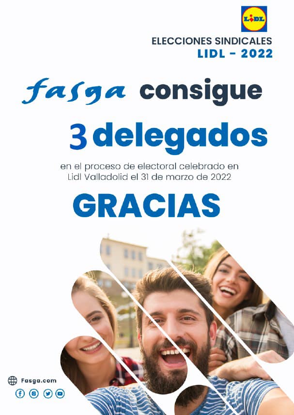 Fasga obtiene 3 delegados en las EESS de Lidl en Valladolid