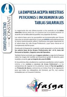 4º HOJA INFORMATIVA NEGOCIACIONES CONVENIO COLECTIVO DE LA EMPRESA CONSTANT: LA EMPRESA ACEPTA NUESTRAS PETICIONES E INCREMENTA LAS TABLAS SALARIALES