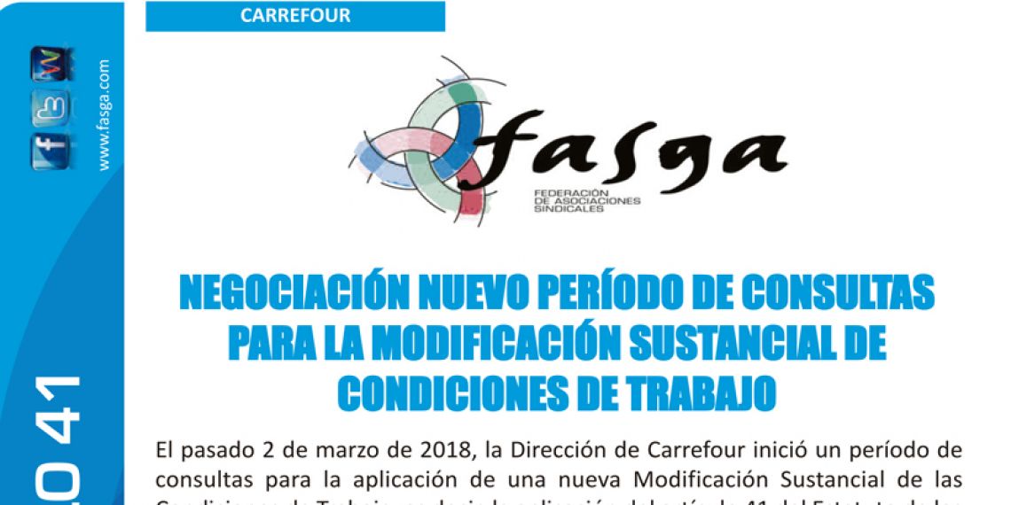 Carrefour: Negociación nuevo período de consultas para modificación sustancial condiciones de trabajo