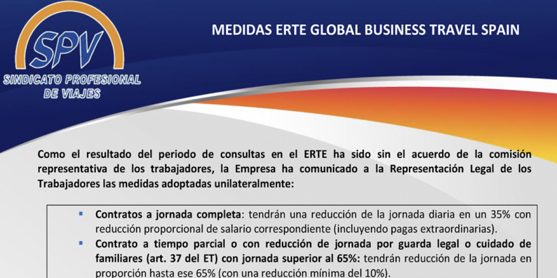 MEDIDAS ERTE GLOBAL BUSINESS TRAVEL SPAIN