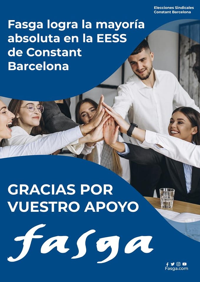Fasga logra la mayoría absoluta en las EESS de Constant en Barcelona