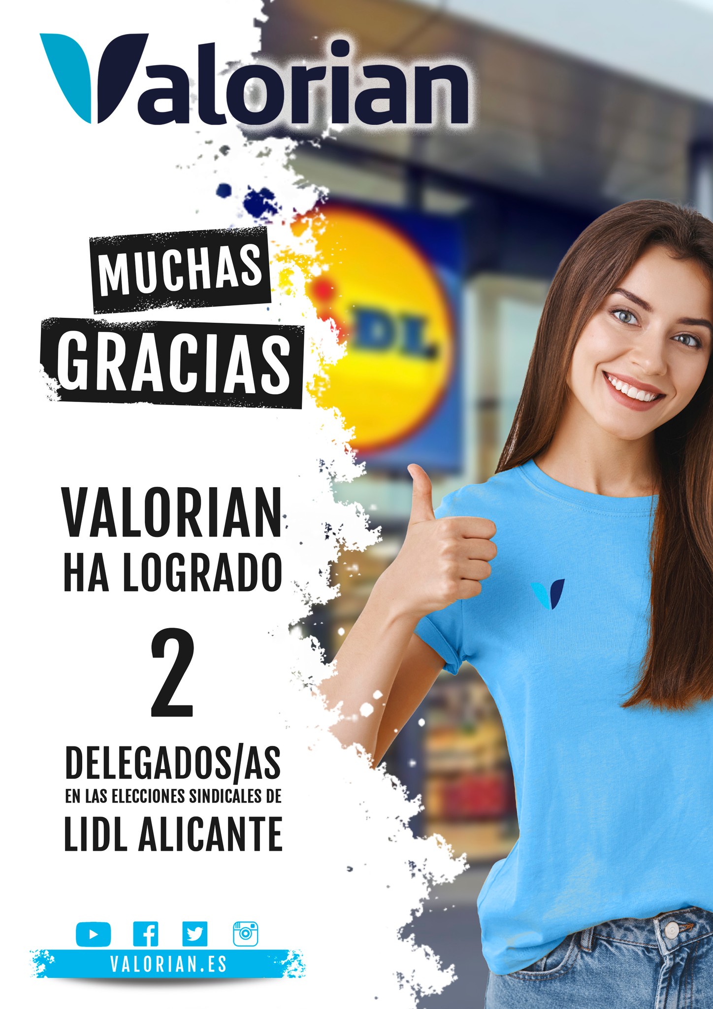Valorian obtiene 2 delegados en el proceso de Lidl Alicante
