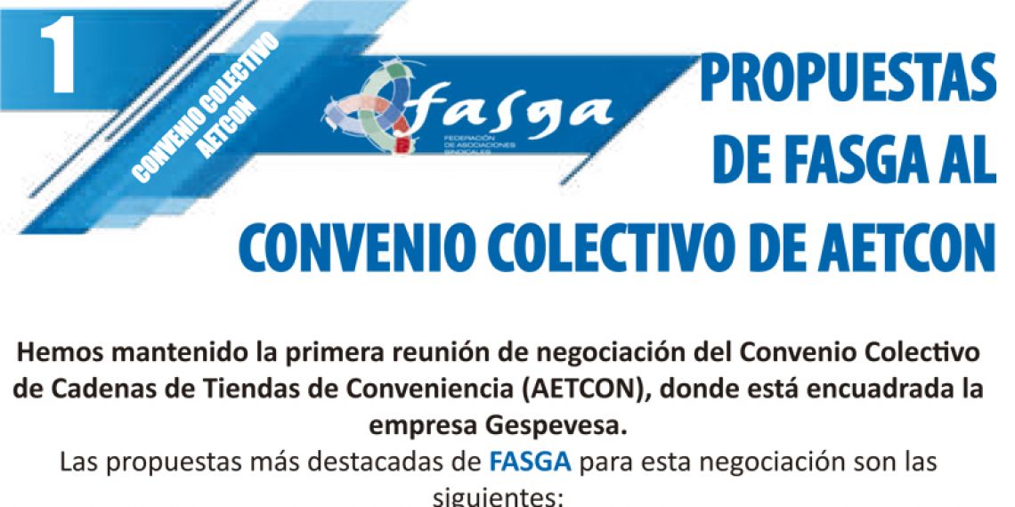Propuestas de FASGA al Convenio Colectivo de AETCON