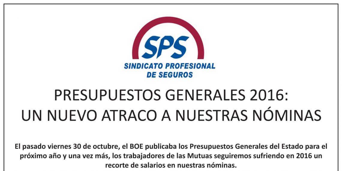 Presupuestos Generales 2016: Un nuevo atraco a nuestras nóminas