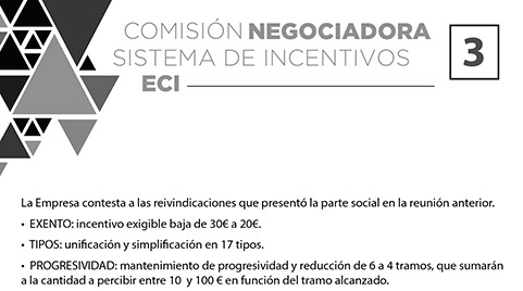 3ª reunión modificación sistema incentivos ECI