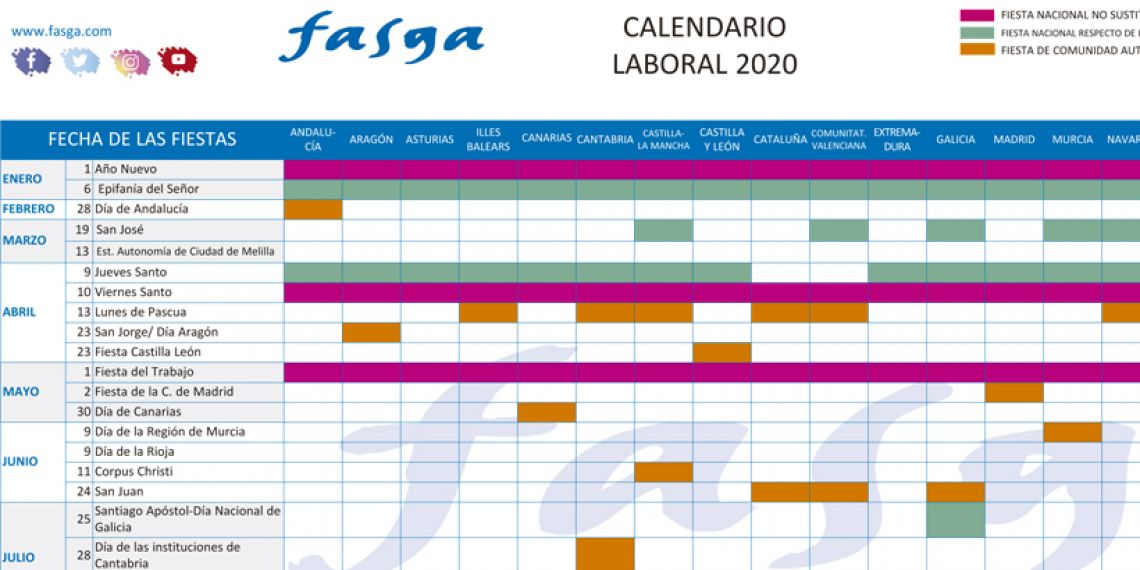 Calendario Laboral 2020