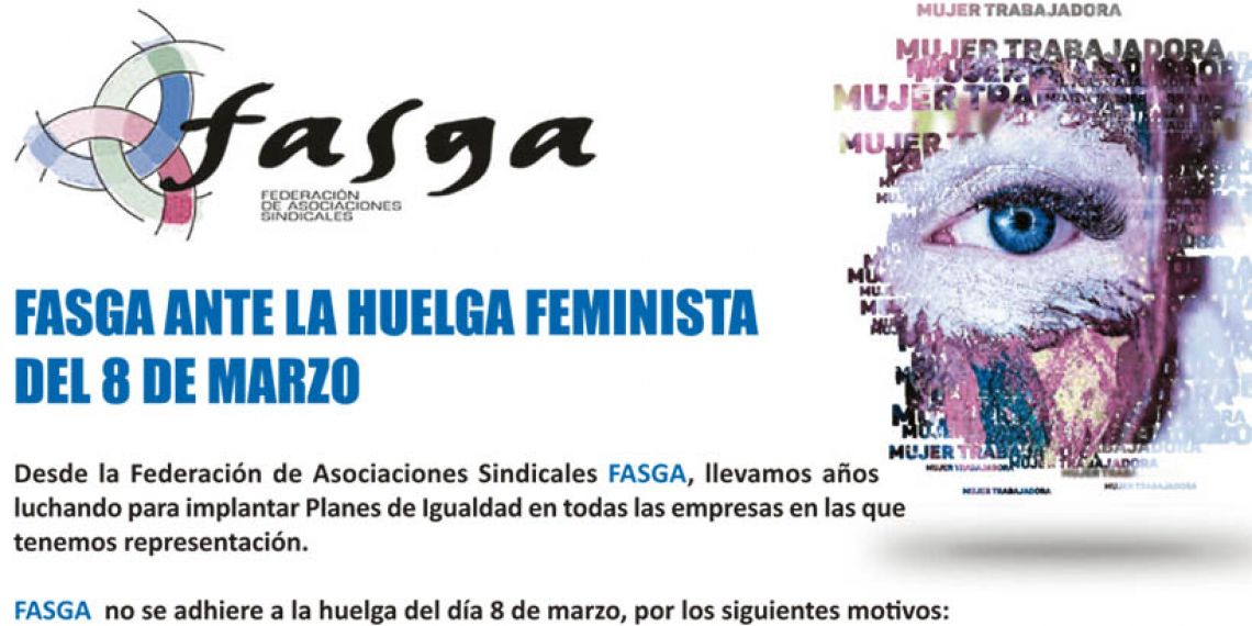 FASGA ante la huelga feminista del 8 de marzo