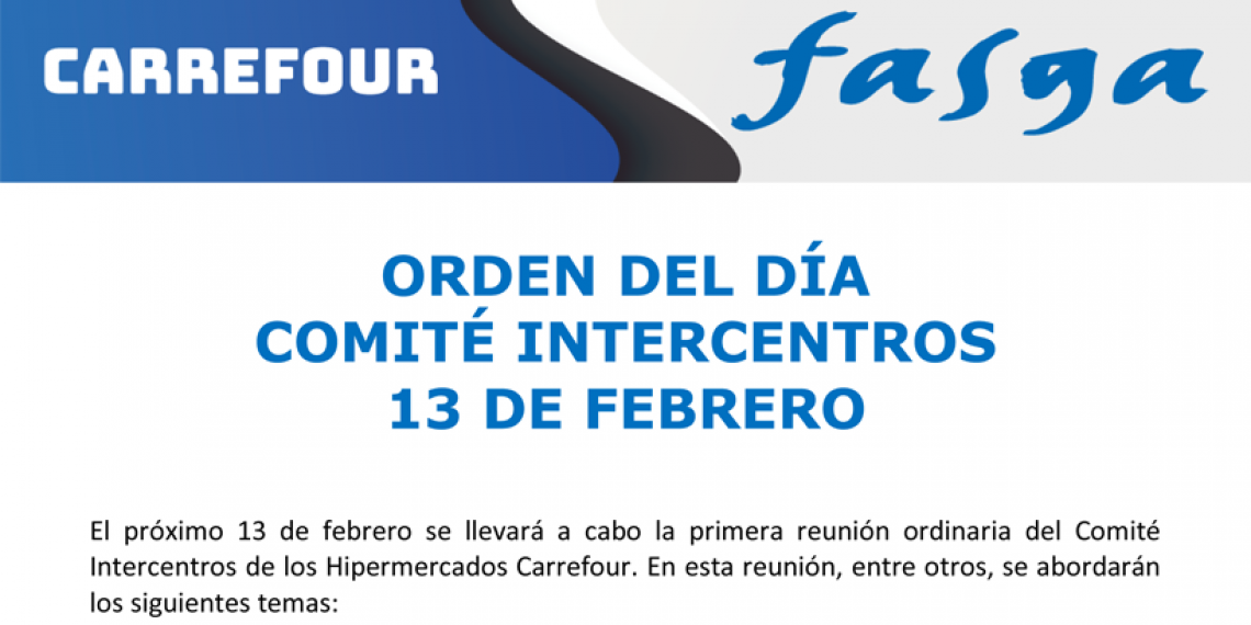 Orden del día  Comité Intercentros  13 de febrero de Carrefour