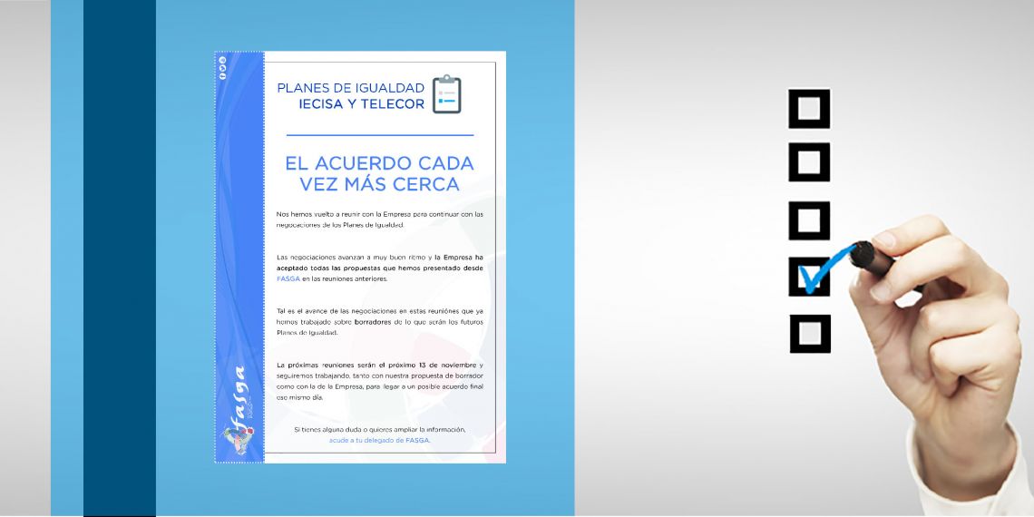 Planes de Igualdad IECISA y TELECOR: El acuerdo cada vez más cerca