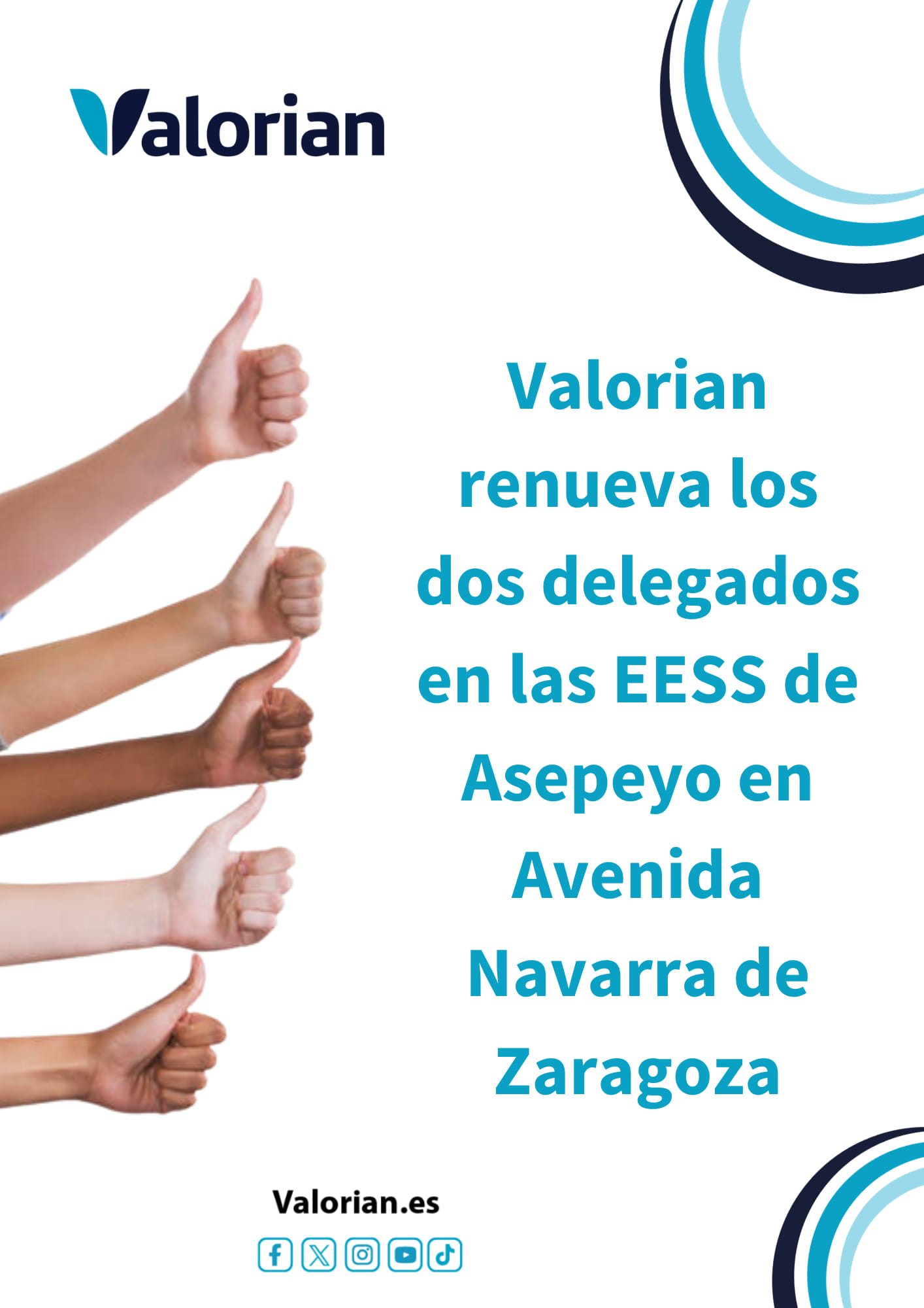 Valorian renueva los dos delegados en Asepeyo de Avenida Navarra en Zaragoza
