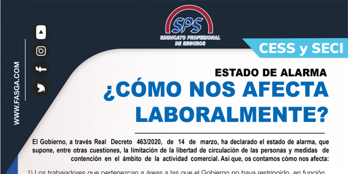 ESTADO DE ALARMA CESS y SECI ¿CÓMO NOS AFECTA LABORALMENTE?
