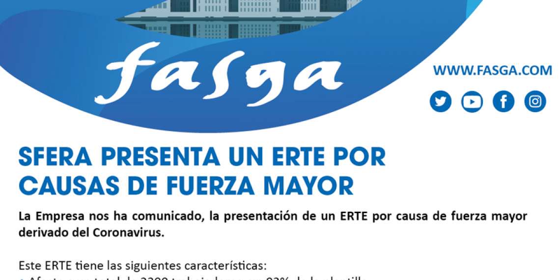 SFERA PRESENTA UN ERTE POR CAUSAS DE FUERZA MAYOR