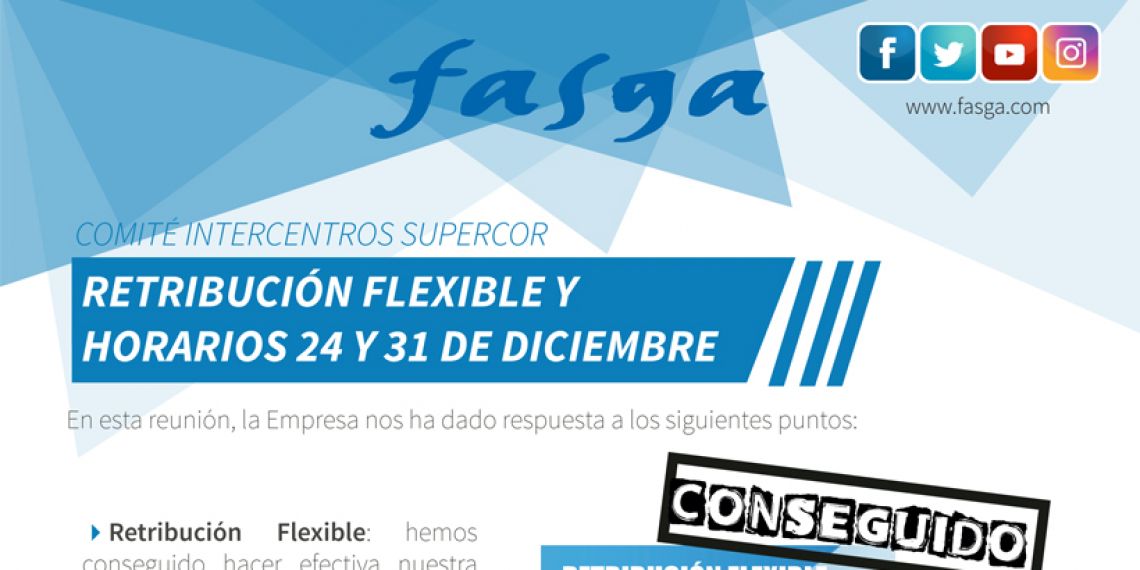 Comité Intercentros Supercor: Retribución flexible y horarios 24 y 31 de diciembre