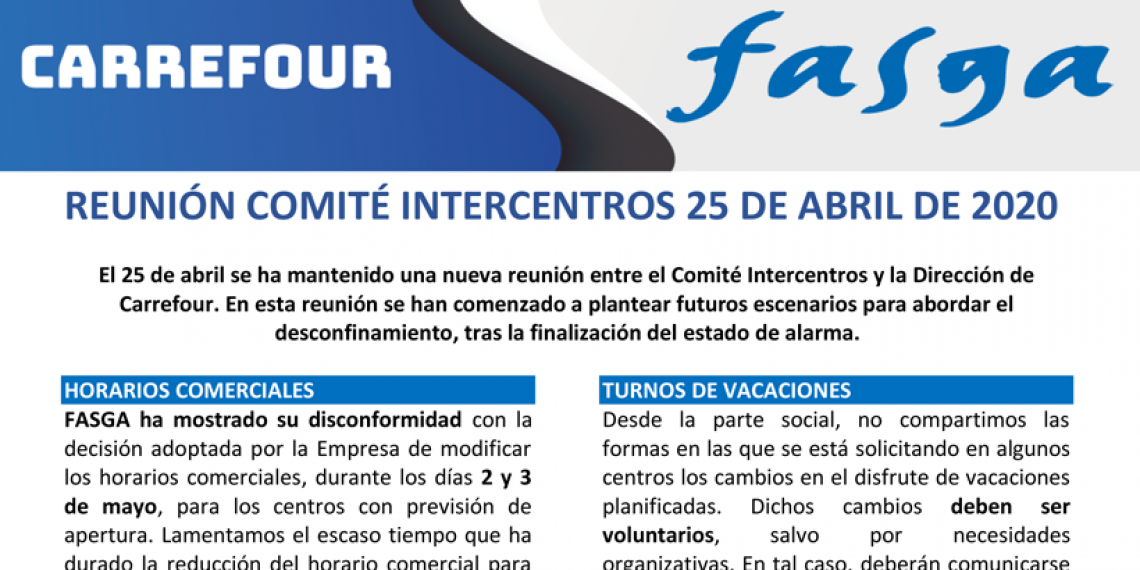 REUNIÓN COMITÉ INTERCENTROS 25 DE ABRIL DE 2020