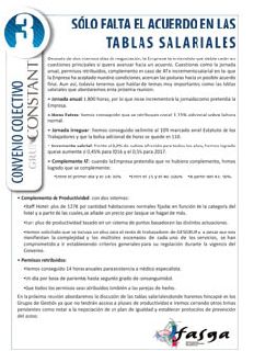 3º HOJA INFORMATIVA NEGOCIACIONES CONVENIO COLECTIVO DE LA EMPRESA CONSTANT: SÓLO FALTA EL ACUERDO EN LAS TABLAS SALARIALES