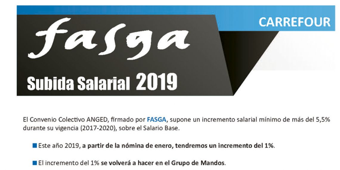 SUBIDA SALARIAL 2019 CARREFOUR