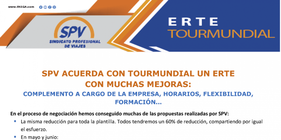 SPV ACUERDA CON TOURMUNDIAL UN ERTE CON MUCHAS MEJORAS