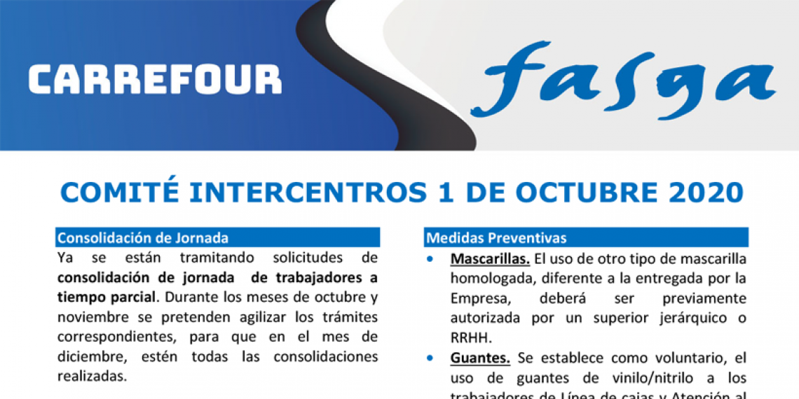 COMITÉ INTERCENTROS 1 DE OCTUBRE 2020