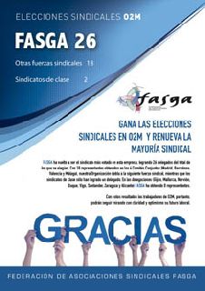 FASGA vuelve a ser el sindicato más votado en las elecciones de O2M
