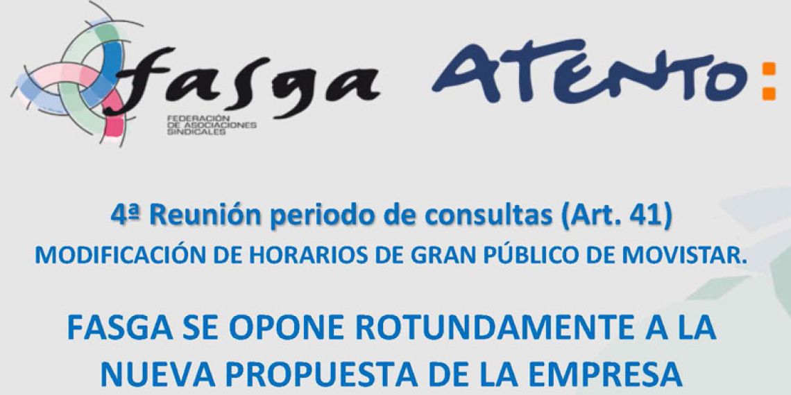 ART. 41 Gran Público Movistar: FASGA ATENTO se opone a la nueva propuesta de la Empresa
