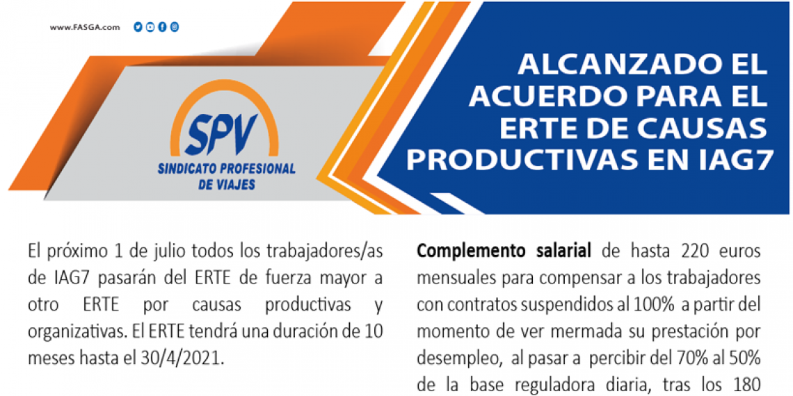 ALCANZADO EL ACUERDO PARA EL ERTE DE CAUSAS PRODUCTIVAS EN IAG7