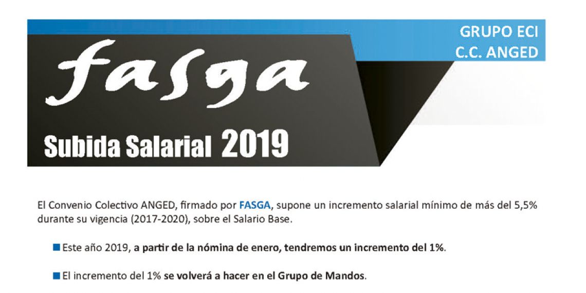 SUBIDA SALARIAL 2019 GRUPO ECI C.C. ANGED