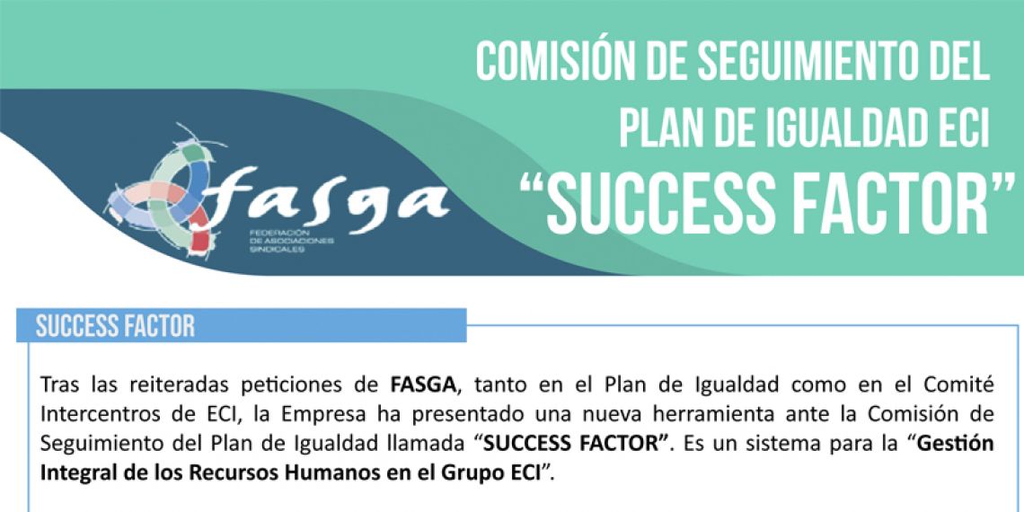 Comisión de seguimiento del Plan de Igualdad ECI “Success Factor”
