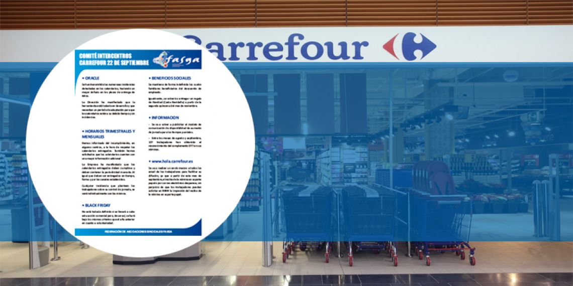 Hoja informativa Comité Intercentros Carrefour 22 de septiembre