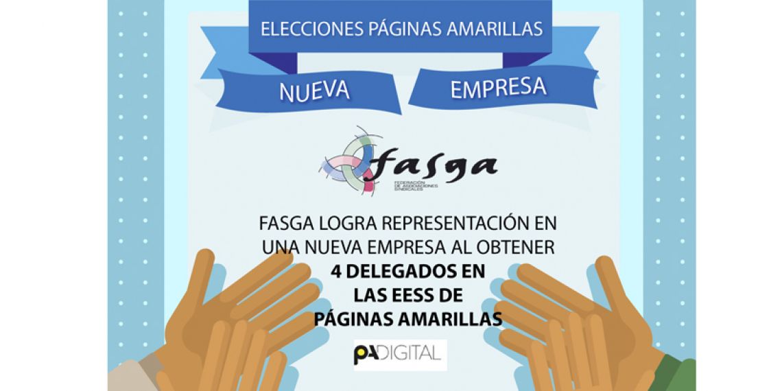FASGA logra representación en una nueva empresa al obtener 4 delegados en las EESS de Páginas Amarillas