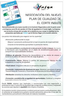 Nueva reunión sobre la negociación del II Plan de Igualdad de El Corte Inglés