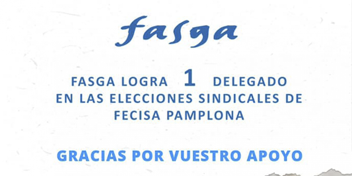 FASGA LOGRA 1 DELEGADO EN LAS EESS DE FECISA PAMPLONA