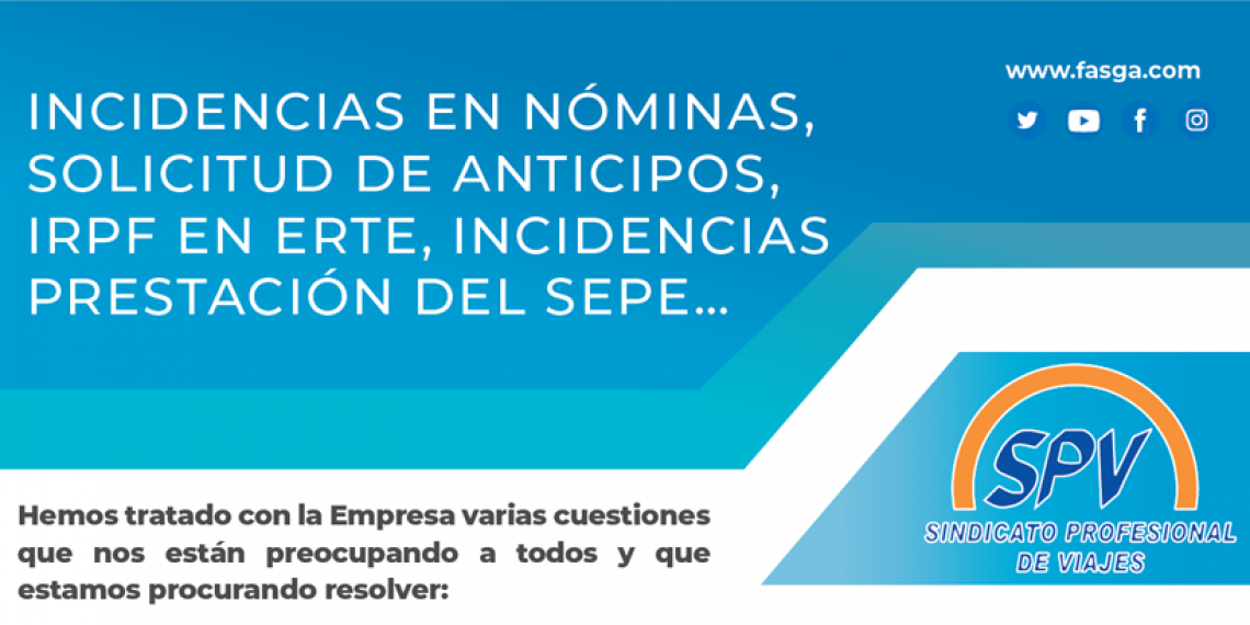 GCT: INCIDENCIAS EN NÓMINAS, SOLICITUD DE ANTICIPOS, IRPF EN ERTE, INCIDENCIAS PRESTACIÓN DEL SEPE…
