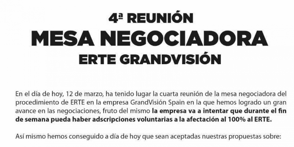 CUARTA  REUNIÓN ERTE MESA NEGOCIADORA ERTE GRANDVISION