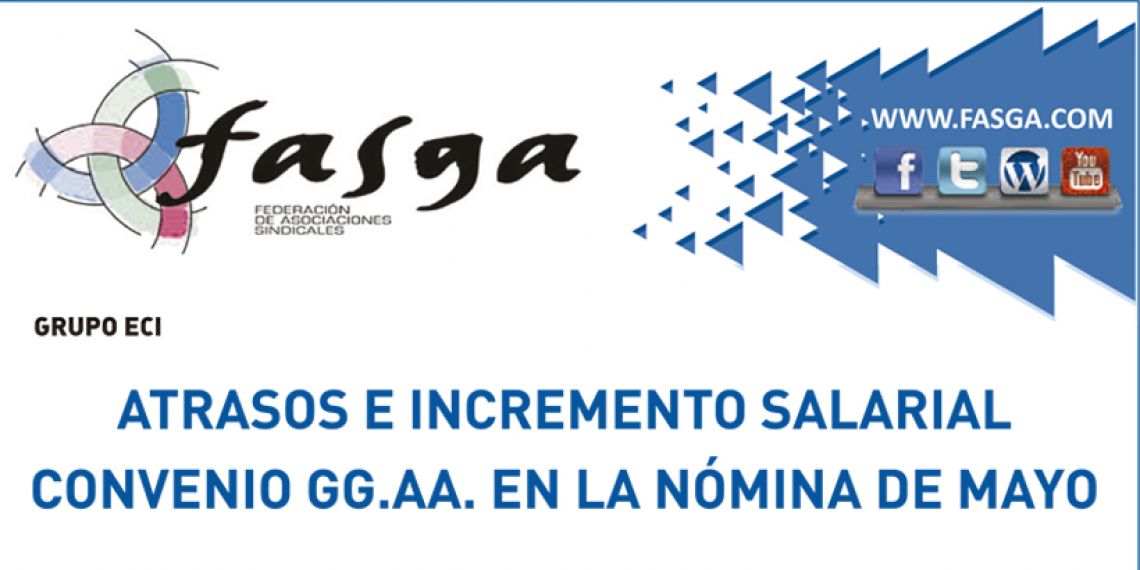 GRUPO ECI: Atrasos e incremento salarial Convenio Grandes Almacenes en la nómina de mayo
