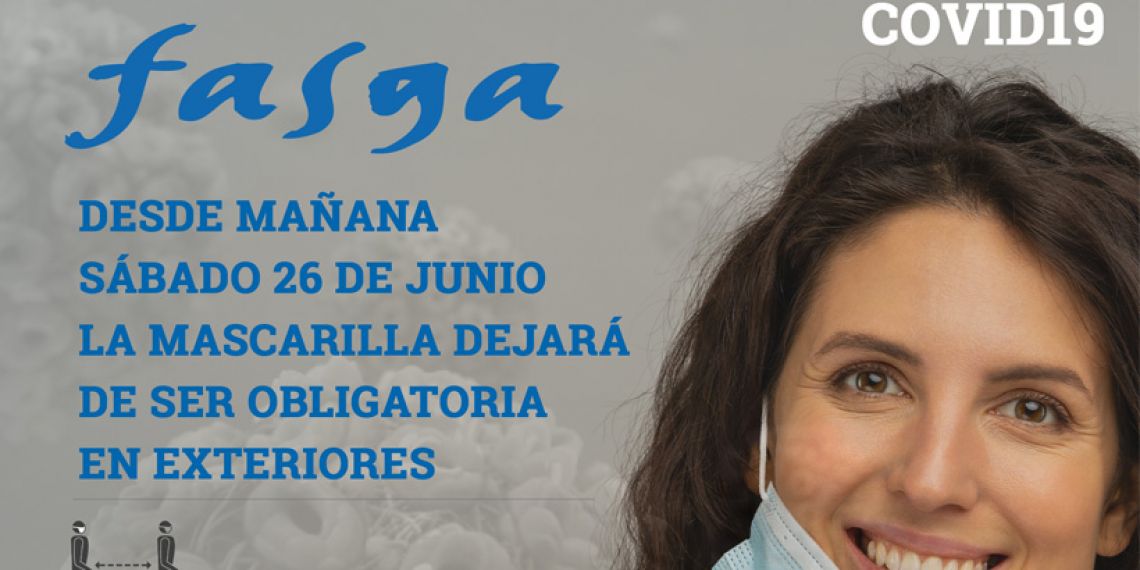 DESDE EL 26 DE JUNIO LA MASCARILLA DEJARÁ DE SER OBLIGATORIA EN EXTERIORES