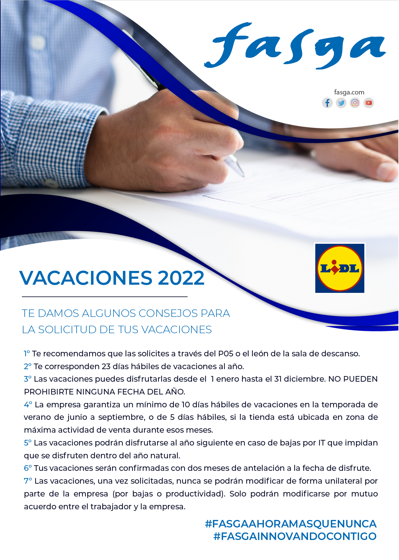 Consejos para solicitar tus vacaciones 2022 en Lidl.