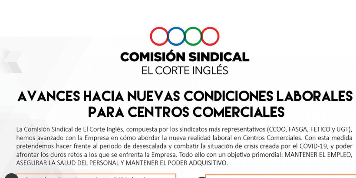 COMISIÓN SINDICAL EL CORTE INGLÉS: AVANCES HACIA NUEVAS CONDICIONES LABORALES PARA CENTROS COMERCIALES