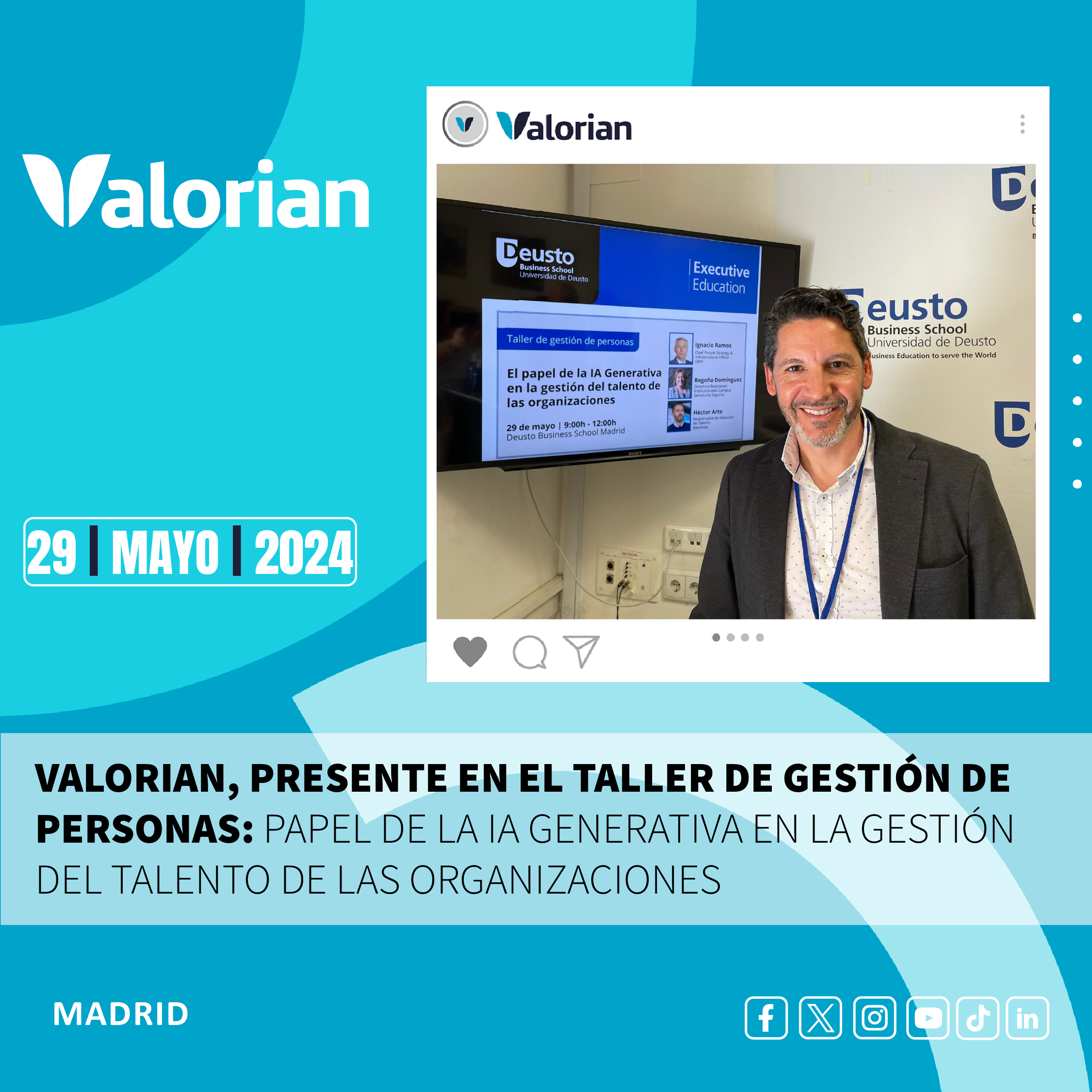 Valorian, presente en el taller de gestión de personas "Papel de la ia generativa en la gestión del talento de las organizaciones"