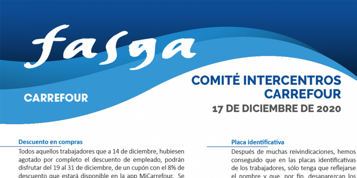 COMITÉ INTERCENTROS CARREFOUR 17 DE DICIEMBRE DE 2020