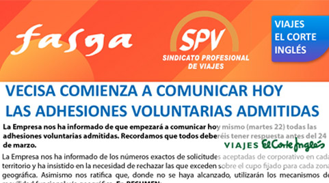 VECISA comienza a comunicar hoy las adhesiones voluntarias admitidas