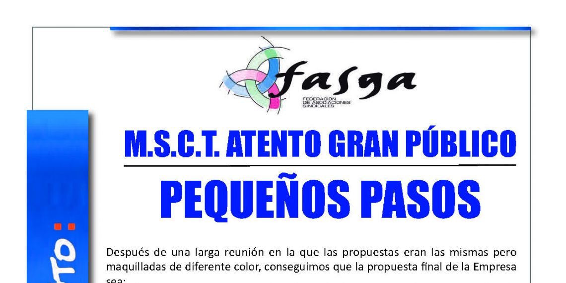 M.S.C.T. ATENTO Gran Público. Pequeños pasos
